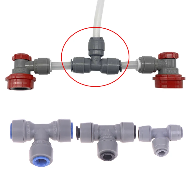 

Пластиковый тройник для быстрого подключения, соединитель для шланга, фитинг 6,35/8/9,5 мм, тройник для пива, детали для домашнего пивоварения