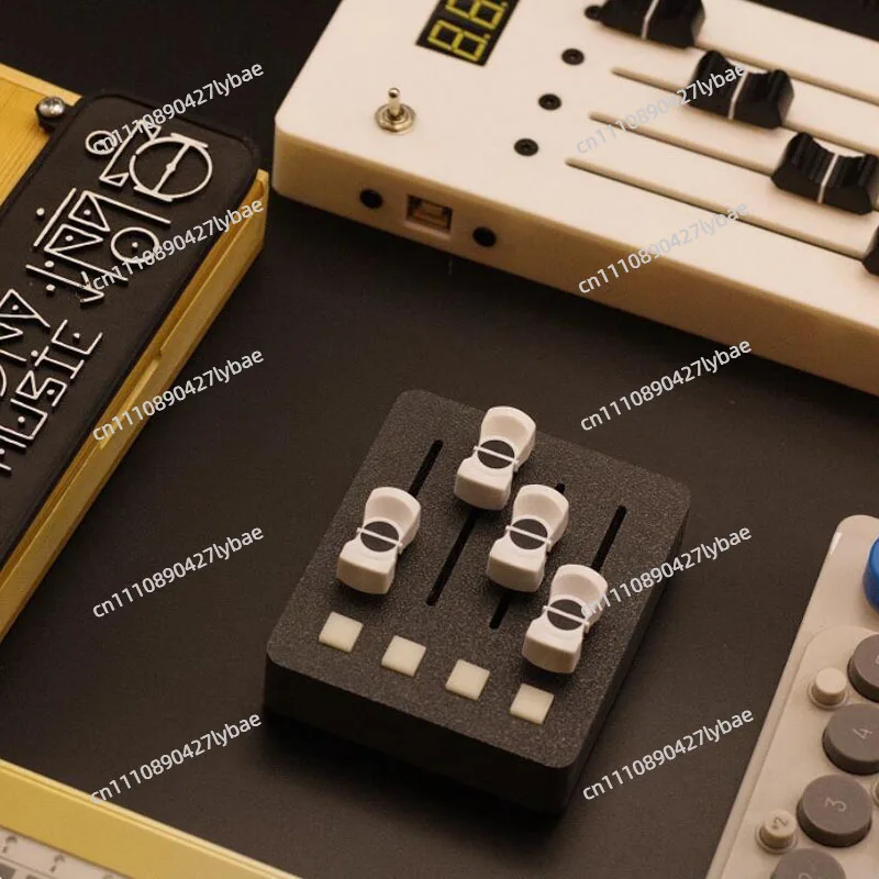 EM-PO2 MIDI Controller 4 Faders 4 Buttons for Digital Audio Workstation Music Production Streaming Control