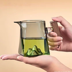 GIANXI Tea Cup 350ml Pyrex Tea Set Accessories Chinese Kung Fu Cup With Handle Fair Cup Handmade Teapot Filter Tea Set