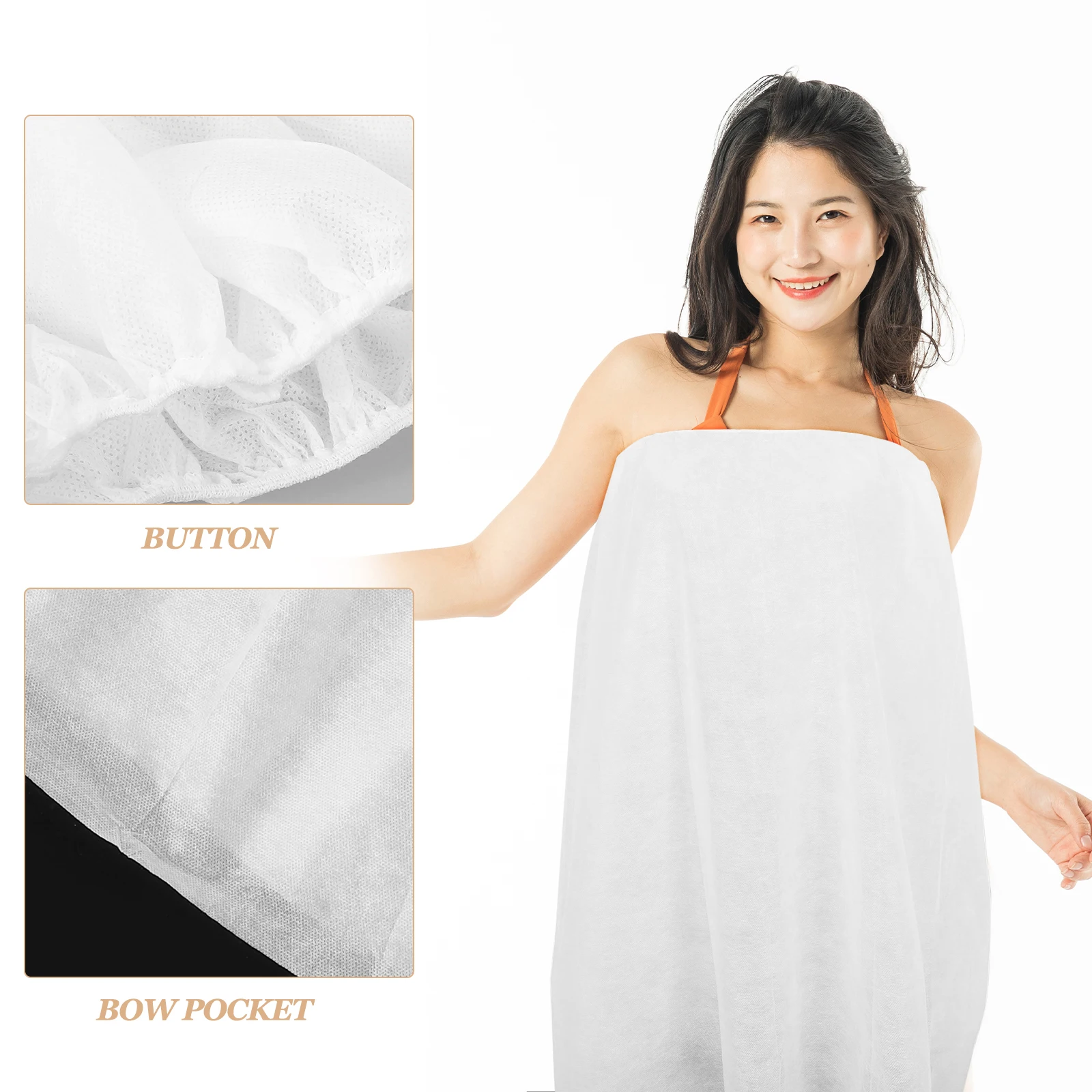 

16pcs Disposable Bath Towels Nonwoven Spa Wrap Women Bathrobe Salon Supplies Massage Kimono White Body Wraps Privacy Comfort
