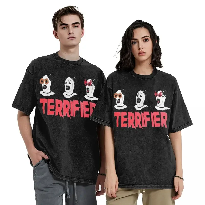 Terrifier Art The Clown T Shirts Hip Hop Vintage T-Shirt Street Halloween Streetwear Cotton Summer Tops Tee Shirt for Men Women