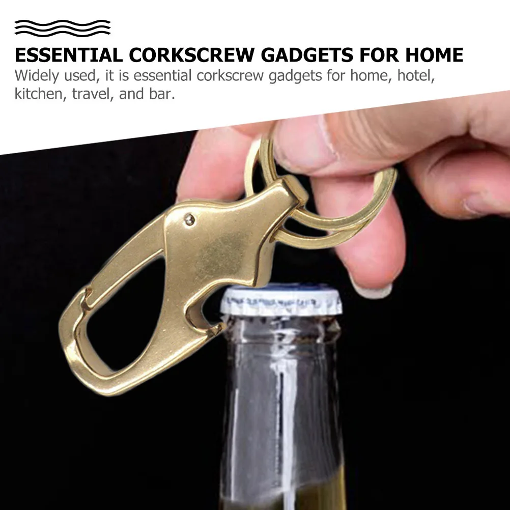 

1Pcs Copper Keychain Bottle Opener Portable Beer Opener Multi-Functional Creative Design Outdoor Travel Picnic Use
