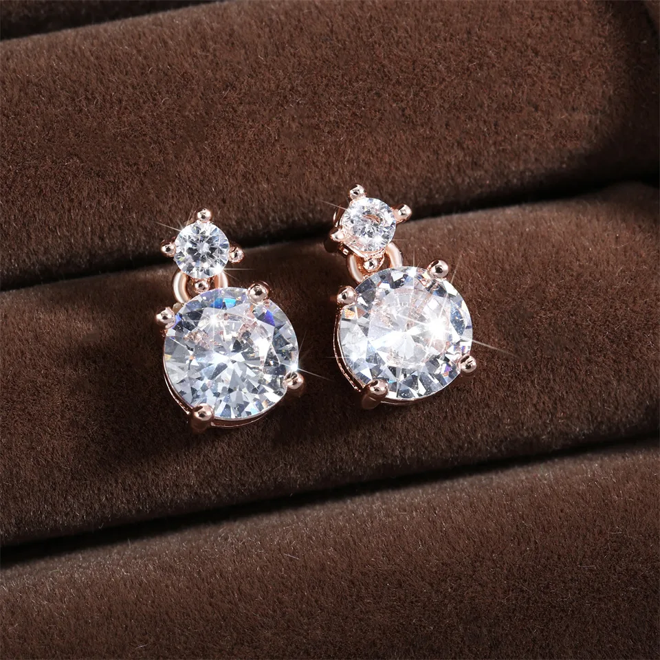 Big Bling Zircon Stone Silver Color Women's Earring Official-website Fashion Jewelry Trend Luxury