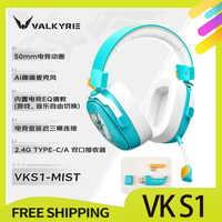 VALKYRIE VK S1 Gaming Headphones 3-Mode Wireless Bluetooth HiFi 50mm Large Dynamic Low Latency Esports Chip Custom Earphones