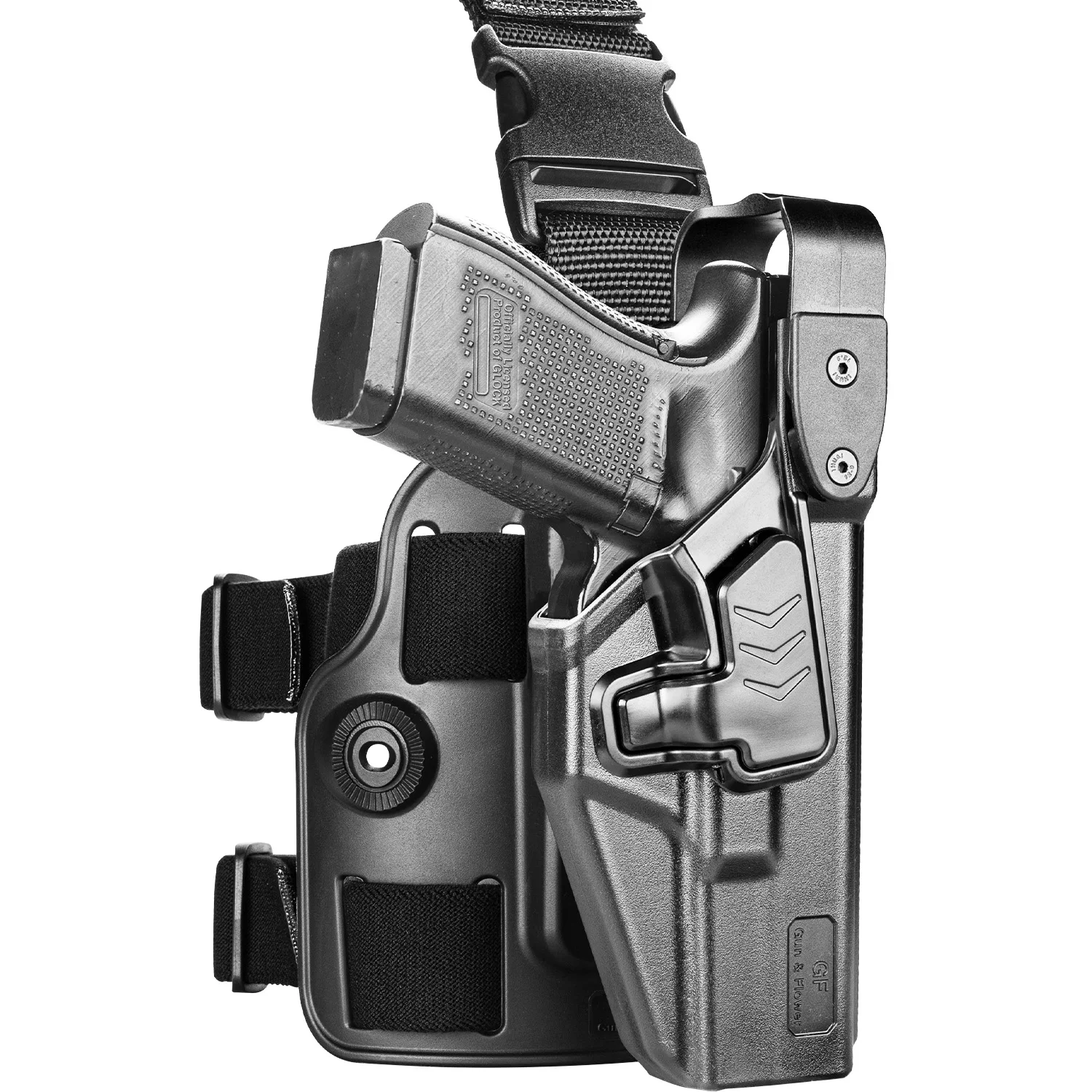 Drop Leg Holster Fit Glock 17/19/31/32(Gen 1-5), G22/G23(Gen 1-4), G19X, 44, 45 Level III Retention Duty Thigh Holster Right