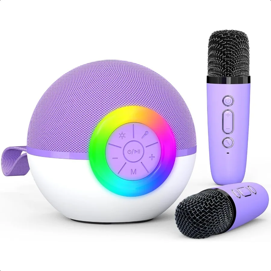 

Karaoke Microphone hine Toys for Adults Mini Portable Bluetooth Speaker with 2 Wirel Mics Christmas Birthday Gifts for Boys Gir
