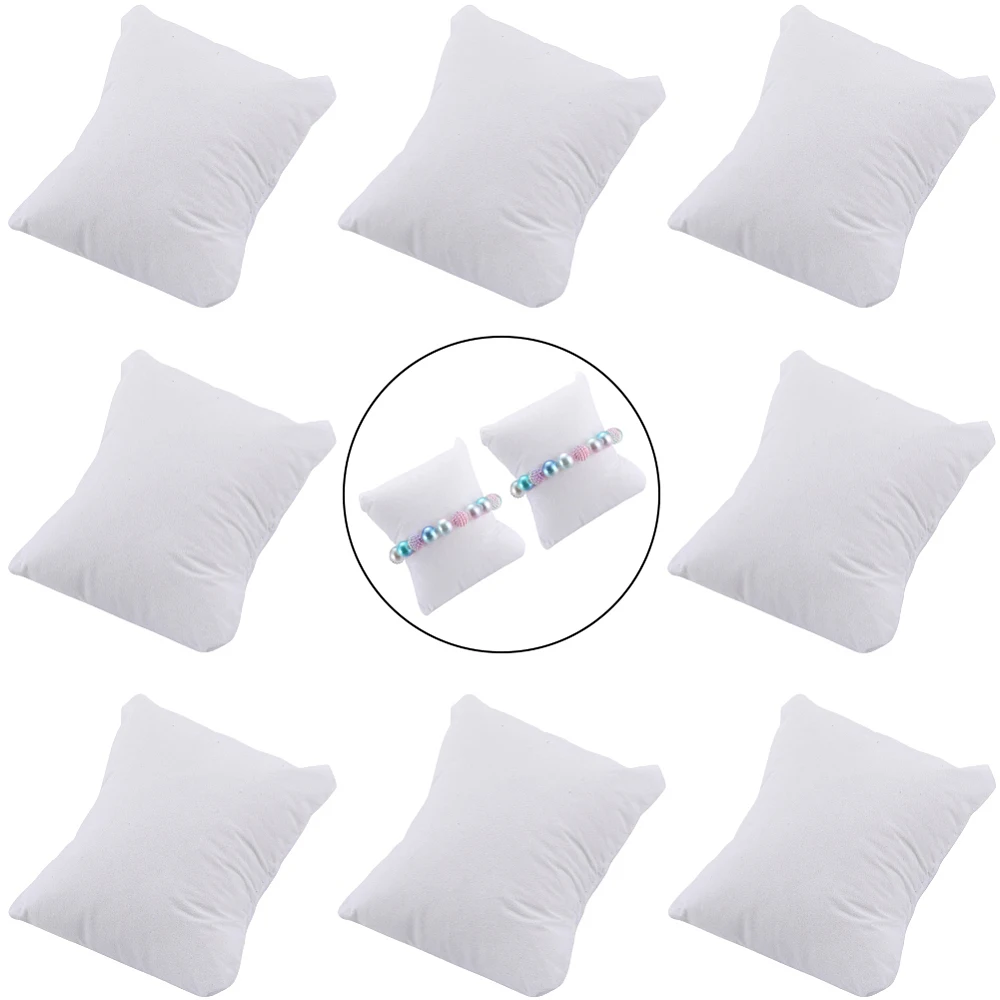12Pcs Bracelet Pillow 3.2x3 Inch White Jewelry Watch Bangle Display Cushions Pillows Organizer Holder