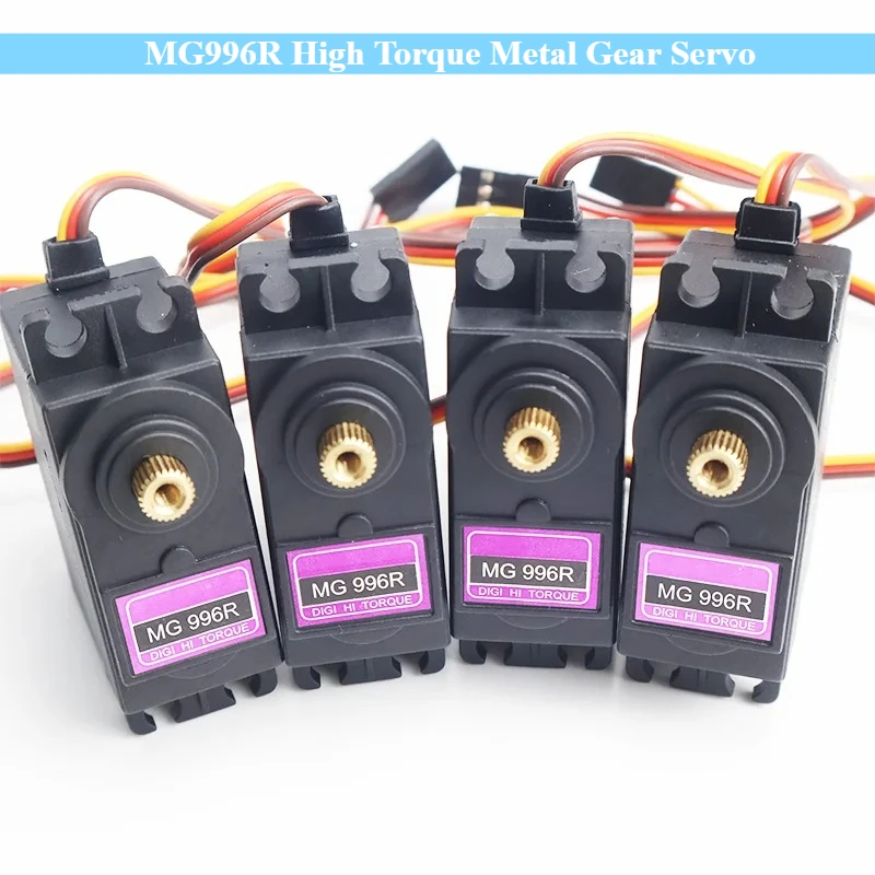 

MG996R 4 шт., цифровой сервопривод с высоким крутящим моментом и металлической шестерней для Futaba JR 1/8 1/10 RC Boat RC Car Helicopter Robot Manipulator Expand