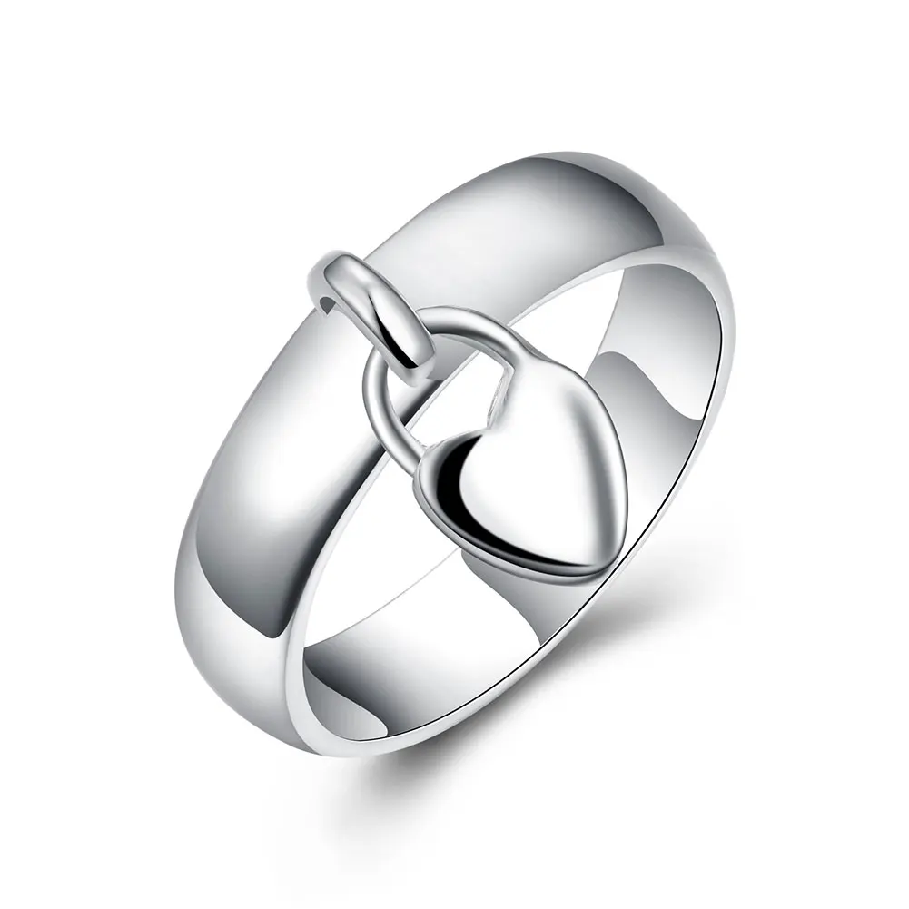Wholesale women 925 Sterling Silver Rings cute lovely valentine gift Ring Jewelry romantic heart Free shipping wedding gifts
