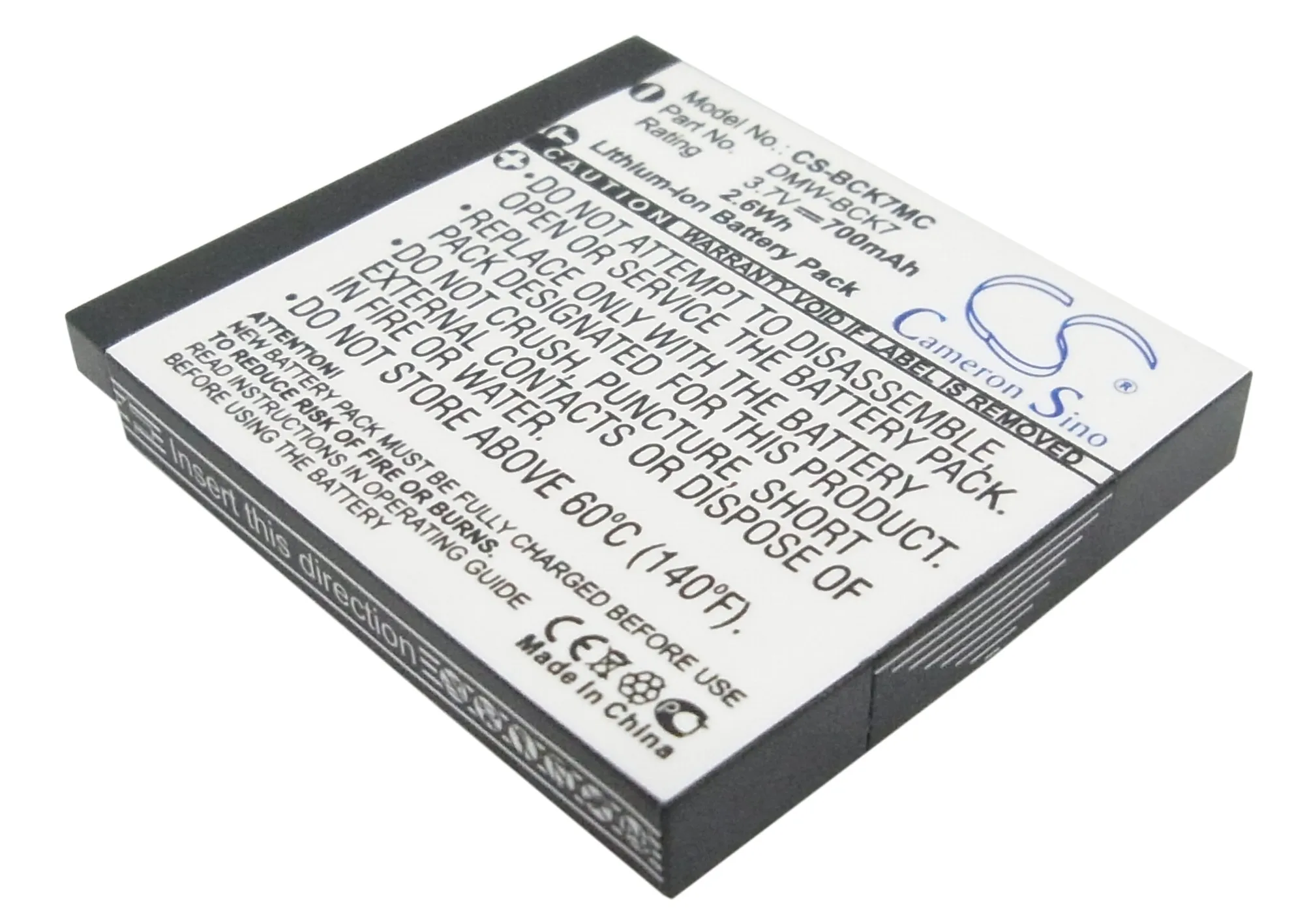 Li-ion Camera Battery for Panasonic,3.7v,700mAh,Lumix DMC-S3,Lumix DMC-FH2,VW-BCK7,DMW-BCK7,NCA-YN101F