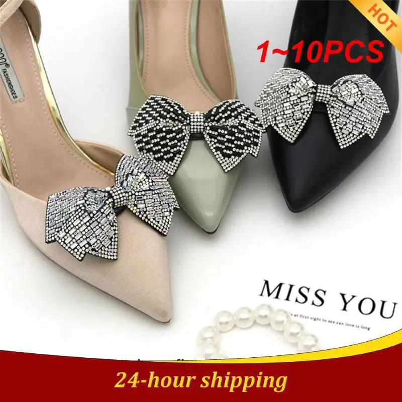 

1~10PCS Rhinestones Bow Shoe Clips Wedding Brooch Bride Silk Bow Flower Charm Shoes Buckle Shoe Decorations Shoe Accessories