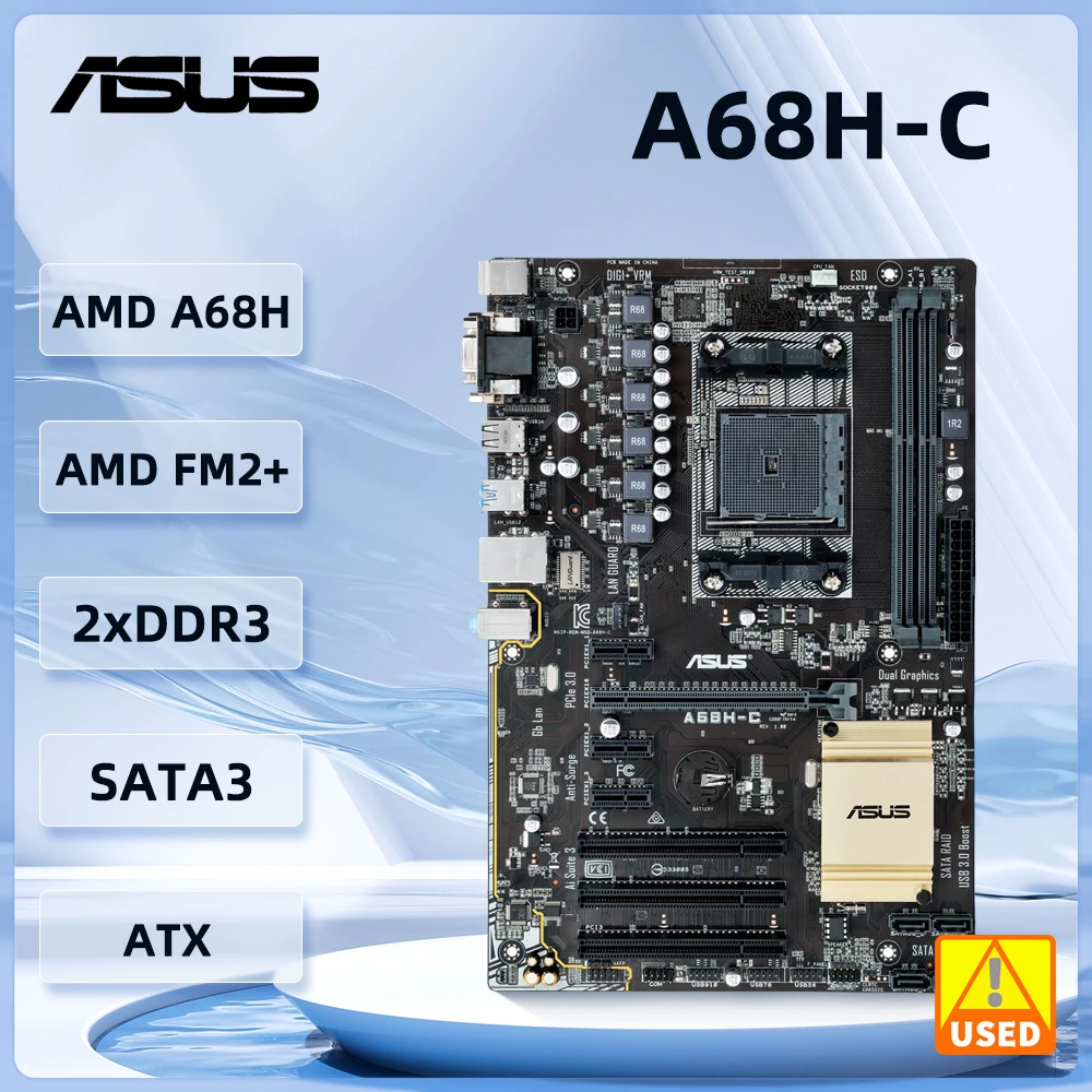 

ASUA A68H-C Motherboard Socket FM2+ AMD A68H DDR3 32GB support AMD A10-5700 A10-7800 A4-4020 cpu SATA III ATX