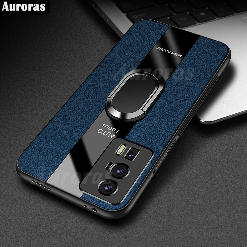 

Auroras For Redmi K60 Pro Cover With Ring Solid Color Leather Soft TPU Shell For Xiaomi POCO F5 Pro Anti-fingerprint Phone Case
