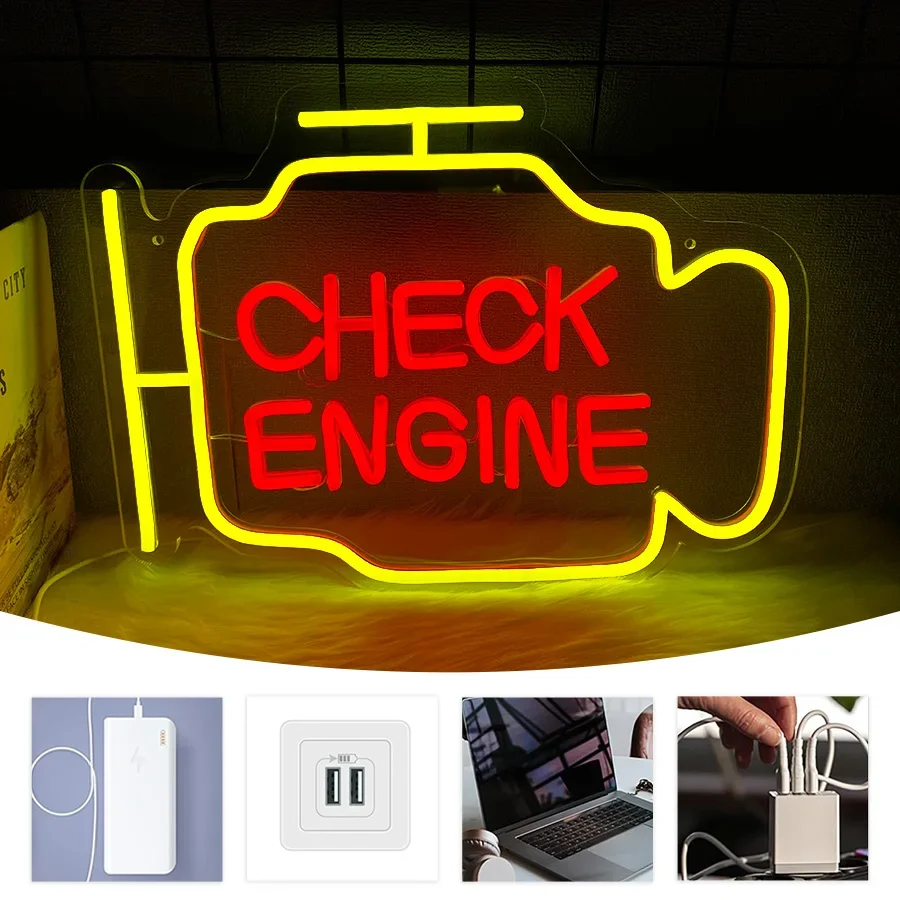 Check Bar Neon Garage Accessories A Large Led Sign for Personalized Enging in Auto Is Clubs and Man Used Barber Decor Repair