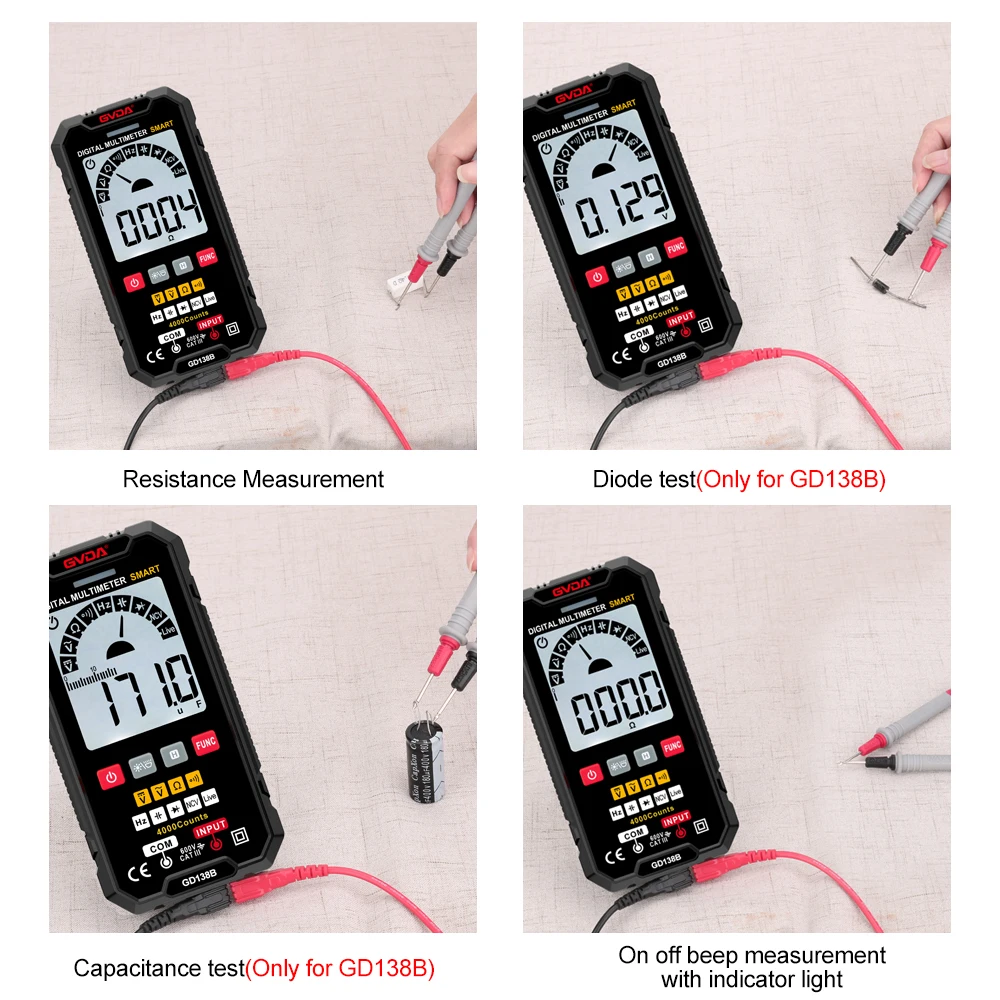 Cyfrowy multimetr GVDA True RMS Auto Range NCV DC Tester napięcia AC woltomierz inteligentny wielometrowy automatyczny multimetr Multimetro