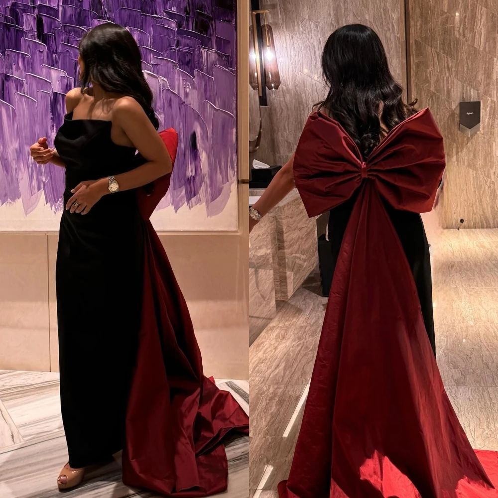 Strapless Ball Gown com arco, Draped plissado, até o chão, cetim, Bespoke Ocasião Vestidos, Clássico