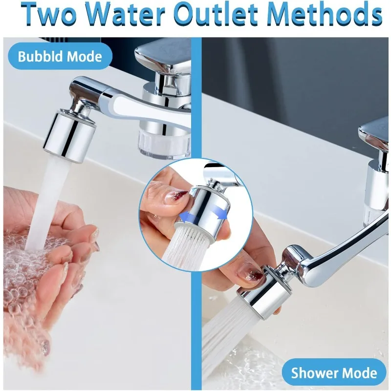 

Full copper extender for water purification and filtration, rotating faucet mechanical arm, 1080 ° faucet extender