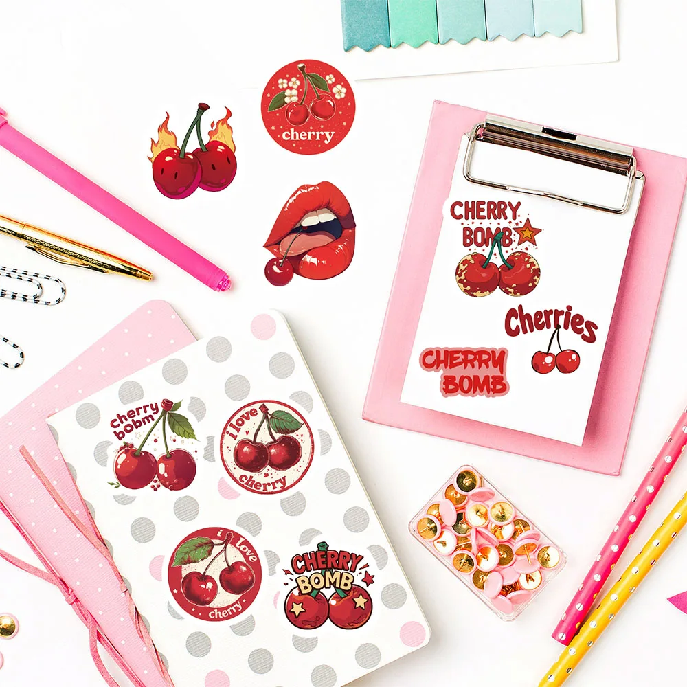 500 قطعة من ملصقات لفة الكرز الفاكهة للأمتعة والهاتف القديم والقهوة مخصصة للدراجات النارية والمناظر الطبيعية الإبداعية والكمبيوتر المحمول للبالغين #6