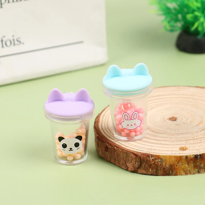 2 buah miniatur rumah boneka cangkir kopi boneka mebel Mainan cangkir teh susu aksesori rumah boneka 23x35mm