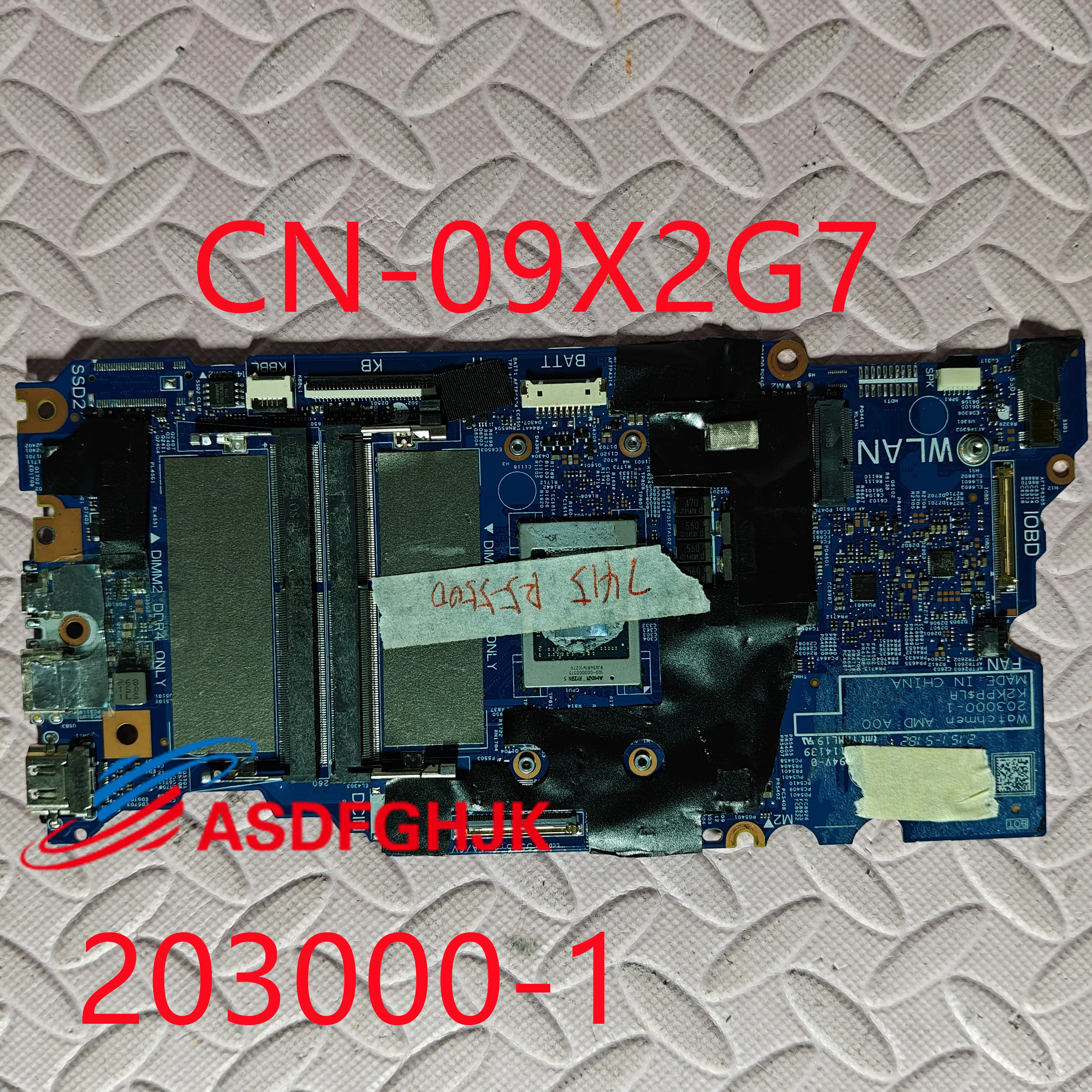 CN-09X2G7 09X2G7 For Dell inspiron 14 7415 2-In-1 Laptop Motherboard R5-5500U CPU 203000-1 100% Working