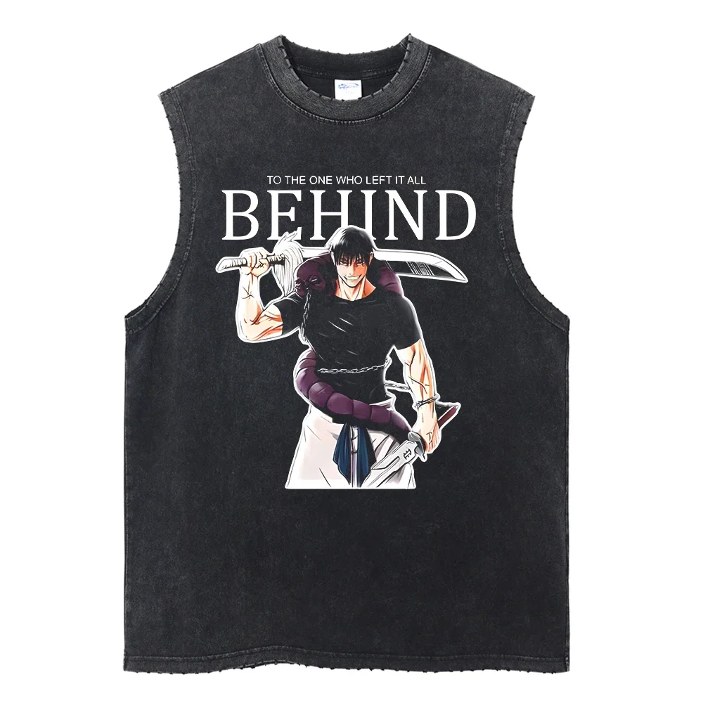 

Men's Tank Top Anime Jujutsu Kaisen Graphic Summer Y2k Clothes Man Sleeveless Shirt Vintage Washed Oversized Harajuku Gym Vest