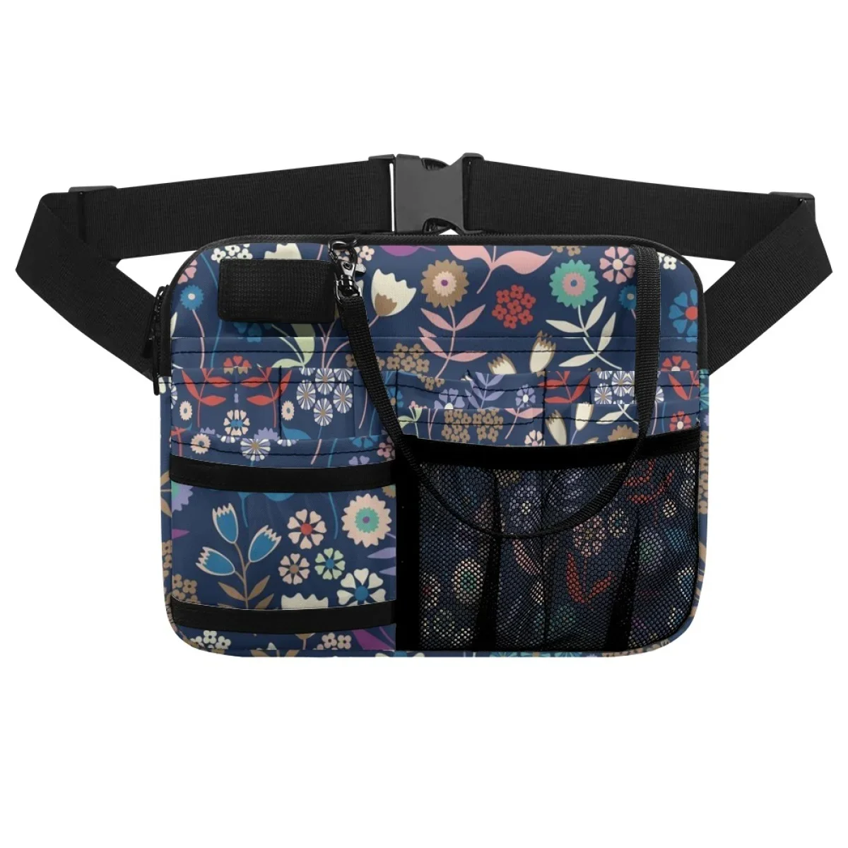 Vintage Floral Designer Ladies Waist Bag Adjustable Casual Portable Practical Hospital Work Belt Bag Tool Holder Bolsa Feminina