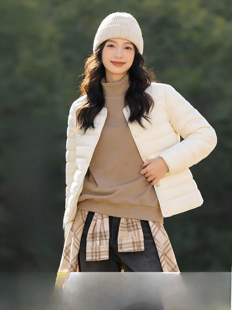 

Легкая пуховая куртка Snow Flying 2026: новая коллекция весна, унисекс, для ношения под одеждой, универсальная верхняя одежда, деловой стиль, укороченная, чистый пух.