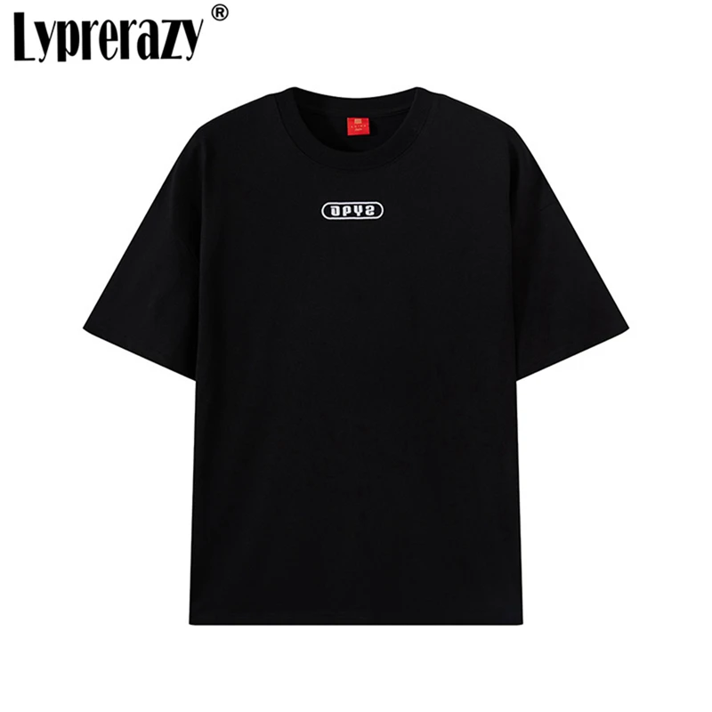 

Lyprerazy Национальный стиль свободная футболка с коротким рукавом летние с круглым вырезом буквы хлопковые уличные топы футболки