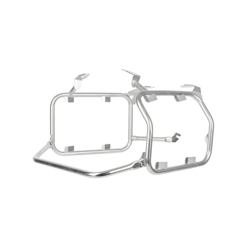 Stainless Steel 3-Box Side Rack for Motorcycle, Universal Aluminum Luggage Mount with Silver Black Colors