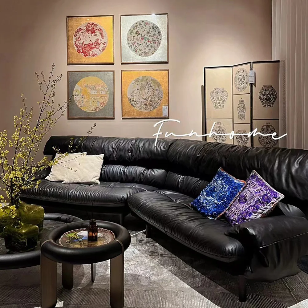 2024 Modern Designer Luxury Leather Sofa Combination Lounge Suite Sofa Set  2 Seater Latest Living Room Couches