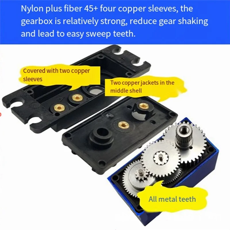 ABUM-180W Hoog koppel 35KG Waterdichte Metal Gear Digitale Servo voor 1/8 1:10 RC Klimmen Sasquatch Robot Duurzaam Gemakkelijk te gebruiken