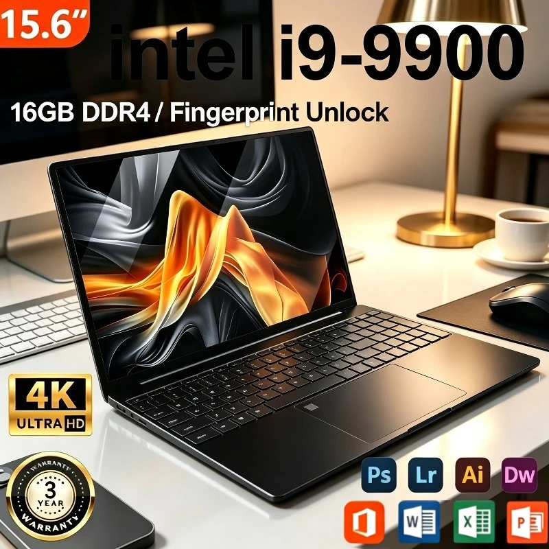 Portable 15.6 Inch Computer Intel Core I9-9900 Windows 11 Pro Laptops 16GB RAM 2TB SSD Office Gamer Study Notebook Computer PC
