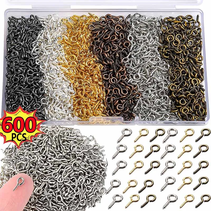 

Stainless Steel Small Tiny Eye Pins Eyepins Eyelets Screw Threaded Gold Color Clasps Hooks for DIY Jewelry Making Findings