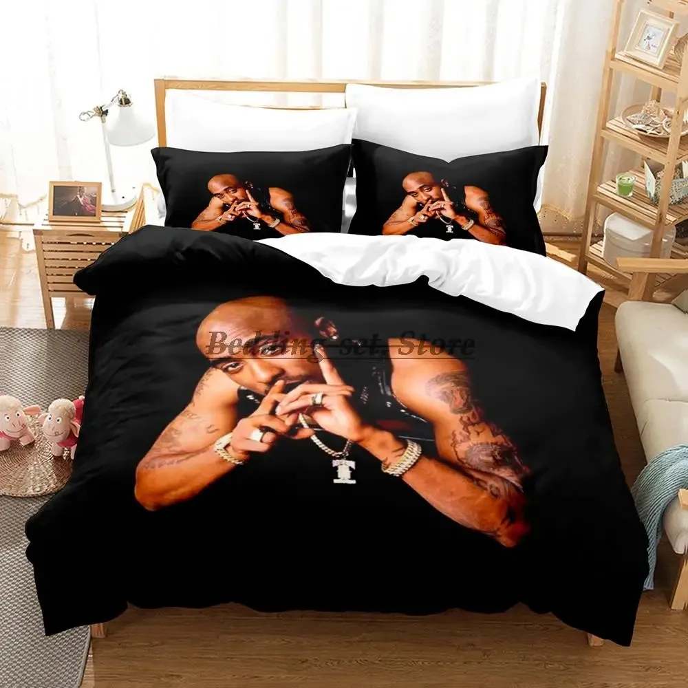 Bedding Set Single Twin Full Queen King Size Tupac Amaru Shakur Bed Set Aldult Kid Bedroom Duvetcover Sets 3D Print 046