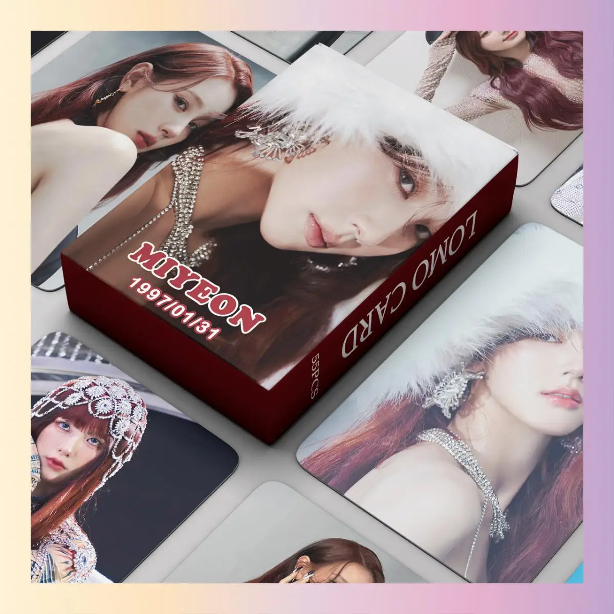 XIURAN 55Pcs/Box (G)I-DLE MIYEON  Mini Album Photocard KPOP Lomo Card (READY STOCK)