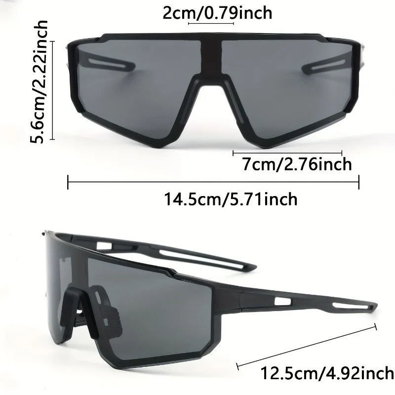 1pc Übergroße Wrap Rahmen Mode Gläser Y2K Mode Gläser Unisex Brillen für Musik Festivals Casual – Detail 6