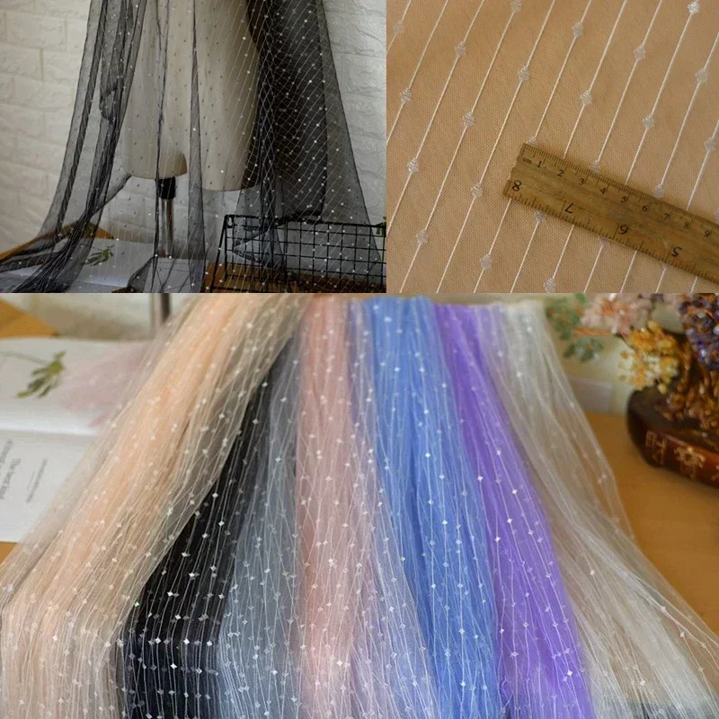 

1.5 meters wide dot mesh lace fabric soft mesh fabric skirt wedding dress fabric