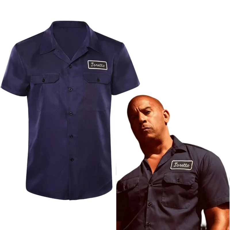 Movie Fast Furious X Roleplay Costume Dominic Toretto Cosplay T Shirt Fantasy Men Male Short Sleeve Role Play Summer Tee Tops MS