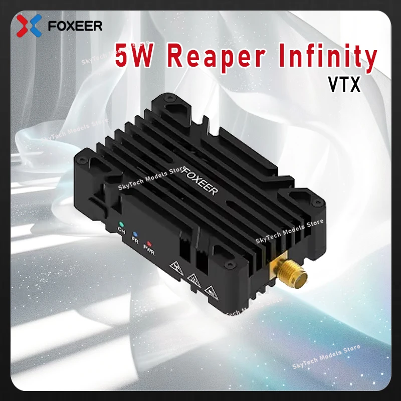 Foxeer Reaper Infinity VTX - 4.9G-6G/5.8G 5W 80CH Built-in Mic/Fan CNC Shell for RC FPV Long Range