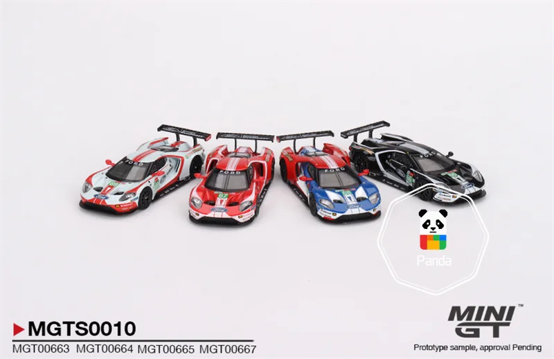 MINIGT 1:64 4 Cars Set Ford GT 2019 24 Hours of Le Mans Racing Collectible Gift Miniature 7cm Approx.