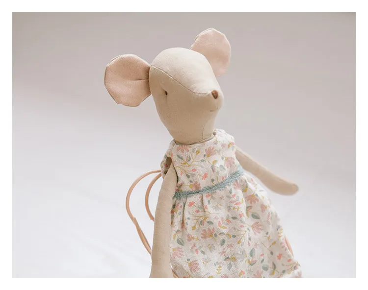 Collectible Mouse Plush Cloth Doll Cute Cotton Linen Stuffed Medium Mice Plushies Kids Gift Bedtime Story Stuffed Animal Toys