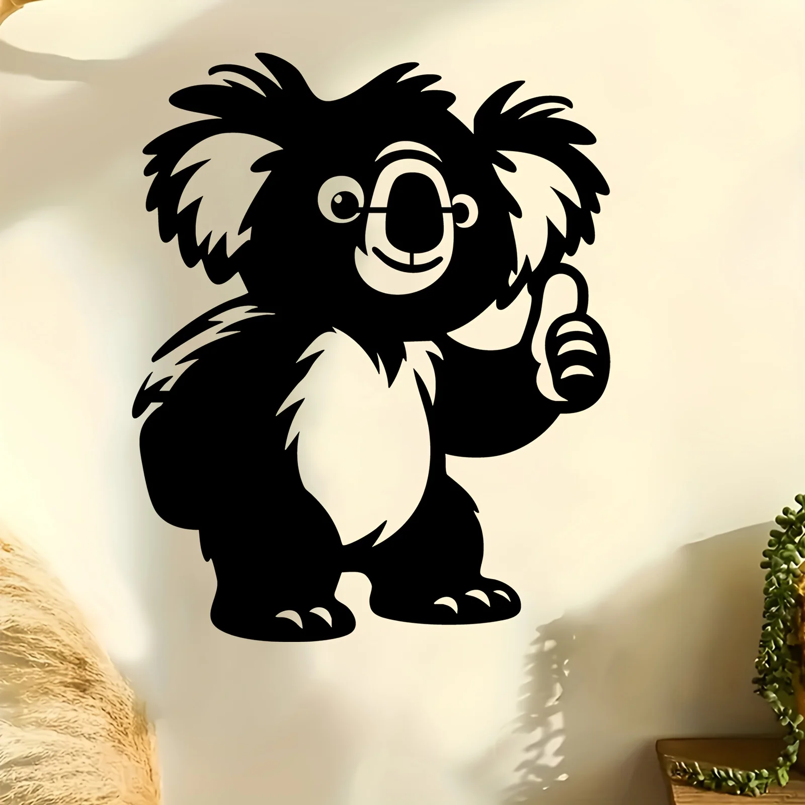Cute Koala Metal Wall Art, Koala Silhouette Laser Cut Wall Hanging Decor. Century Old Baking Paint Process, Waterproof