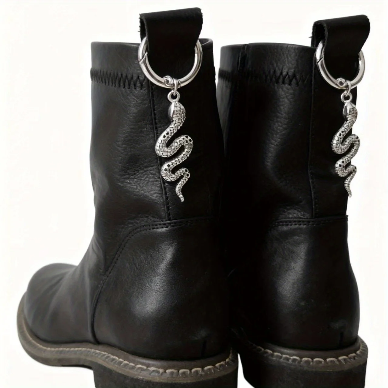 1pair/2pcs Stylish And Cool Metallic Snake Shoe Charms, Shoe