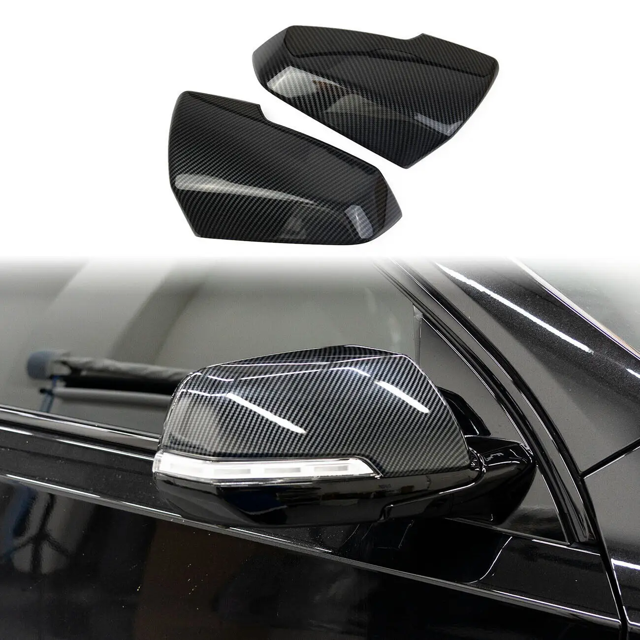For Chevrolet Traverse 2018 2019 2020 2021 Car Rearview Side Mirror Cover Sticker Wing Cap Exterior Door Case Trim Carbon Fiber