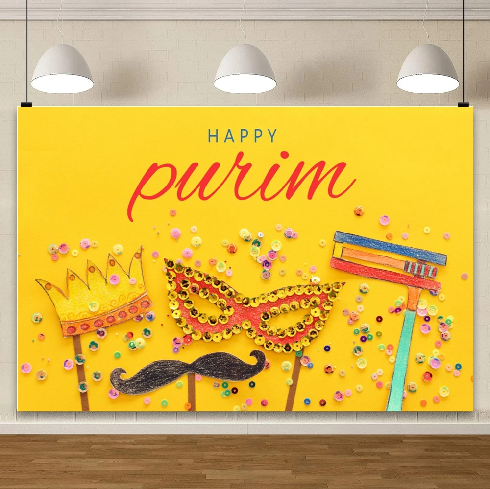 Jewish New Year Backdrop Happy Purim Carnival Festival Party Decorations Background Fruit Honey Bread Baby Portrait Photo Studio