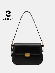 Zency Premium Design Armpit Bag Women's Genuine Leather Handbag 2024 Spring Summer Fashion Square Bag Shoulder Crossbody Gift Ba