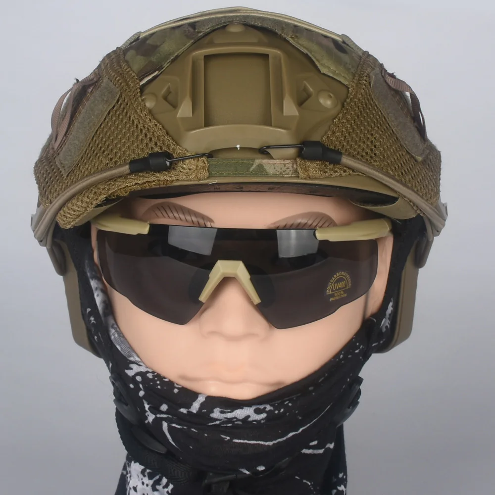 Tactical Goggles With 3 Color Lenses Airsoft Shooting Glasses Outdoor Cycling UV Protection Glasses Sports Eyewear NA140S