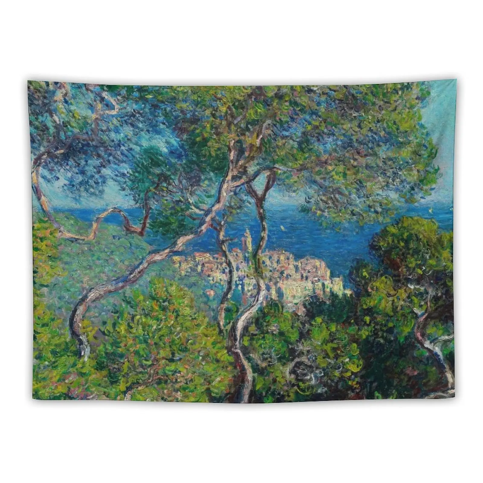 Bordighera 1884 - A Monet Painting Window View Tapestry Decoration Pictures Room Wall On The Wall Christmas Decoration Tapestry