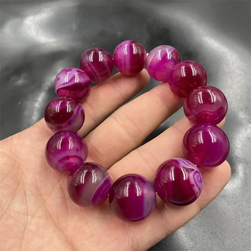 Factory Wholesale Red Agate Silk Bracelet 20mm round Beads Men's