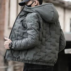 ChimParkas-Manteau à capuche en coton rembourré pour hommes, Veste d'extérieur chaude, Coupe-vent décontracté, Optique, Hiver